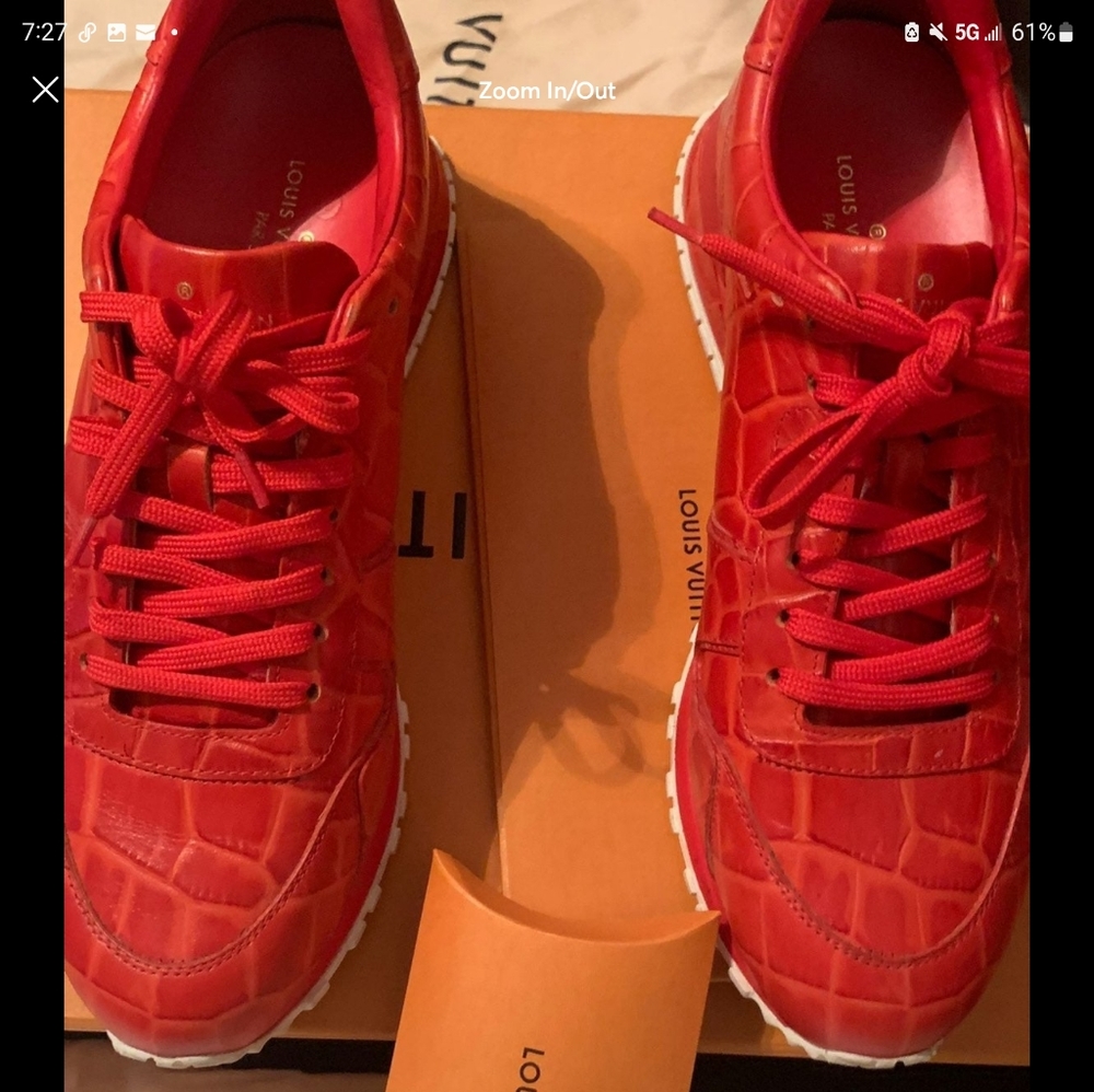 Authentic Louis Vuitton Calf Skin Crocodile Embossed Runaway Sneakers - Picture 11 of 13